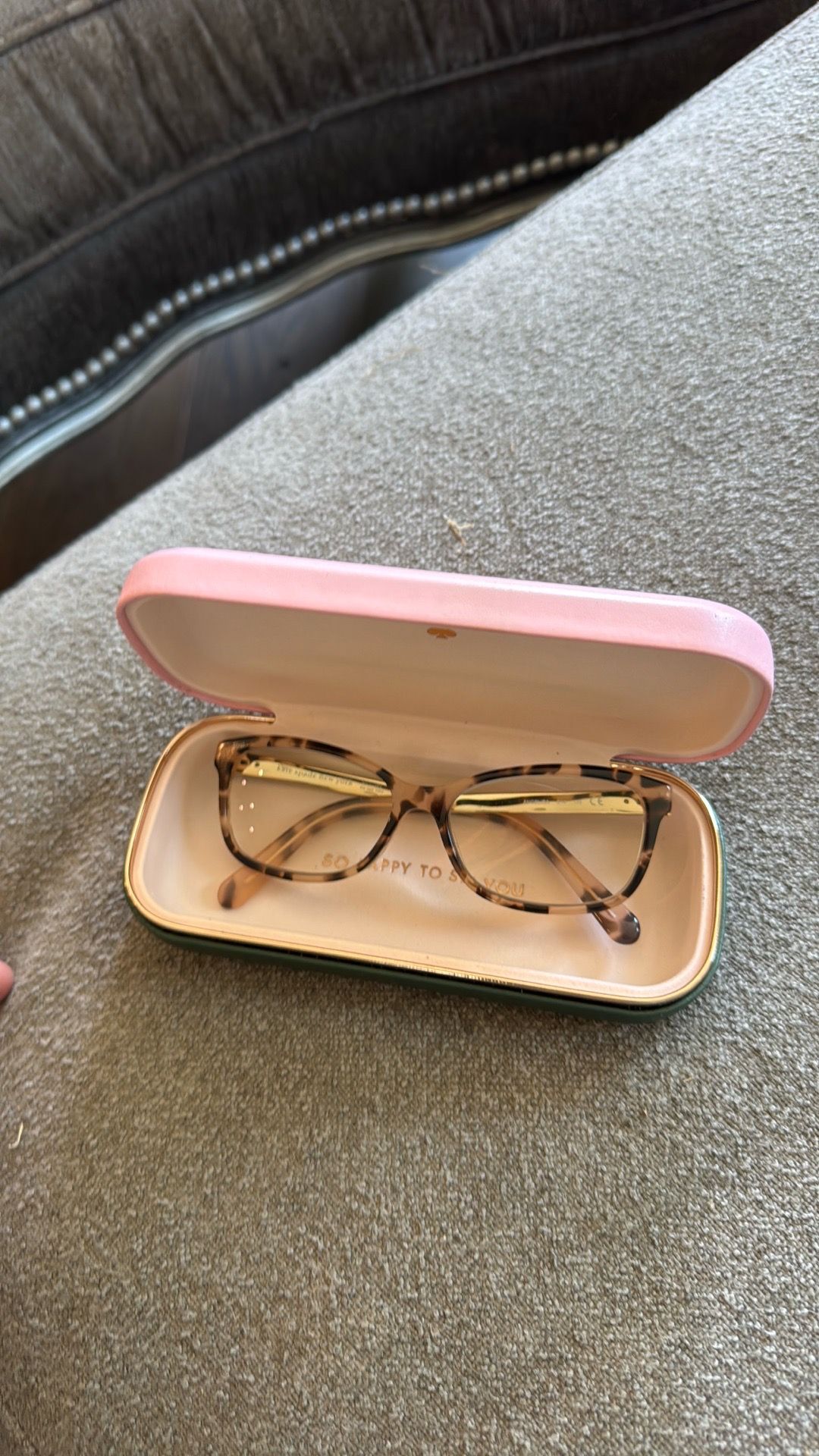 Kate Spade Tortoise Reading Glasses with Pink Case
