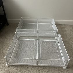 Under Bed Storage Containers with Wheels, 2 pack foldable white