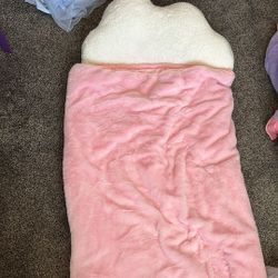 Pink Sleeping Bag With Pillow Attached 