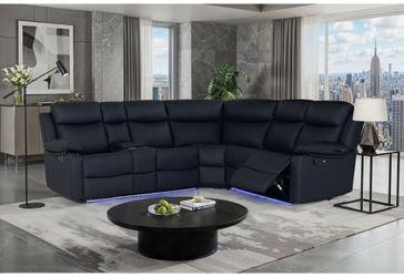 $54 Down – Right-Facing Reclining Sectional with Bluetooth Speaker & LED Lights