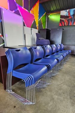 Qty. 50 Navy Blue Stackable Heavy Duty Chairs **Each**