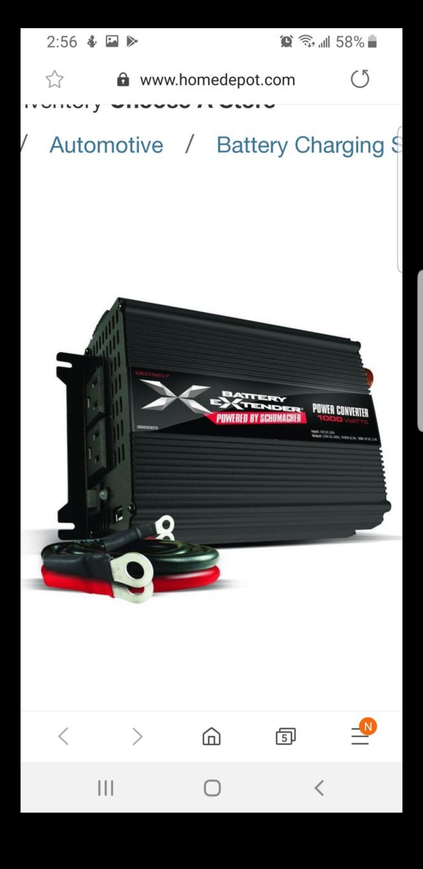 Battery extender 12 volt 1000 watt power converter
