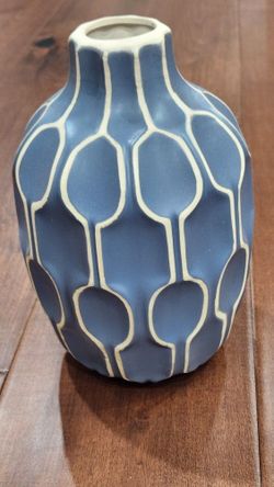 New Modern Geometric Vase Indigo Blue