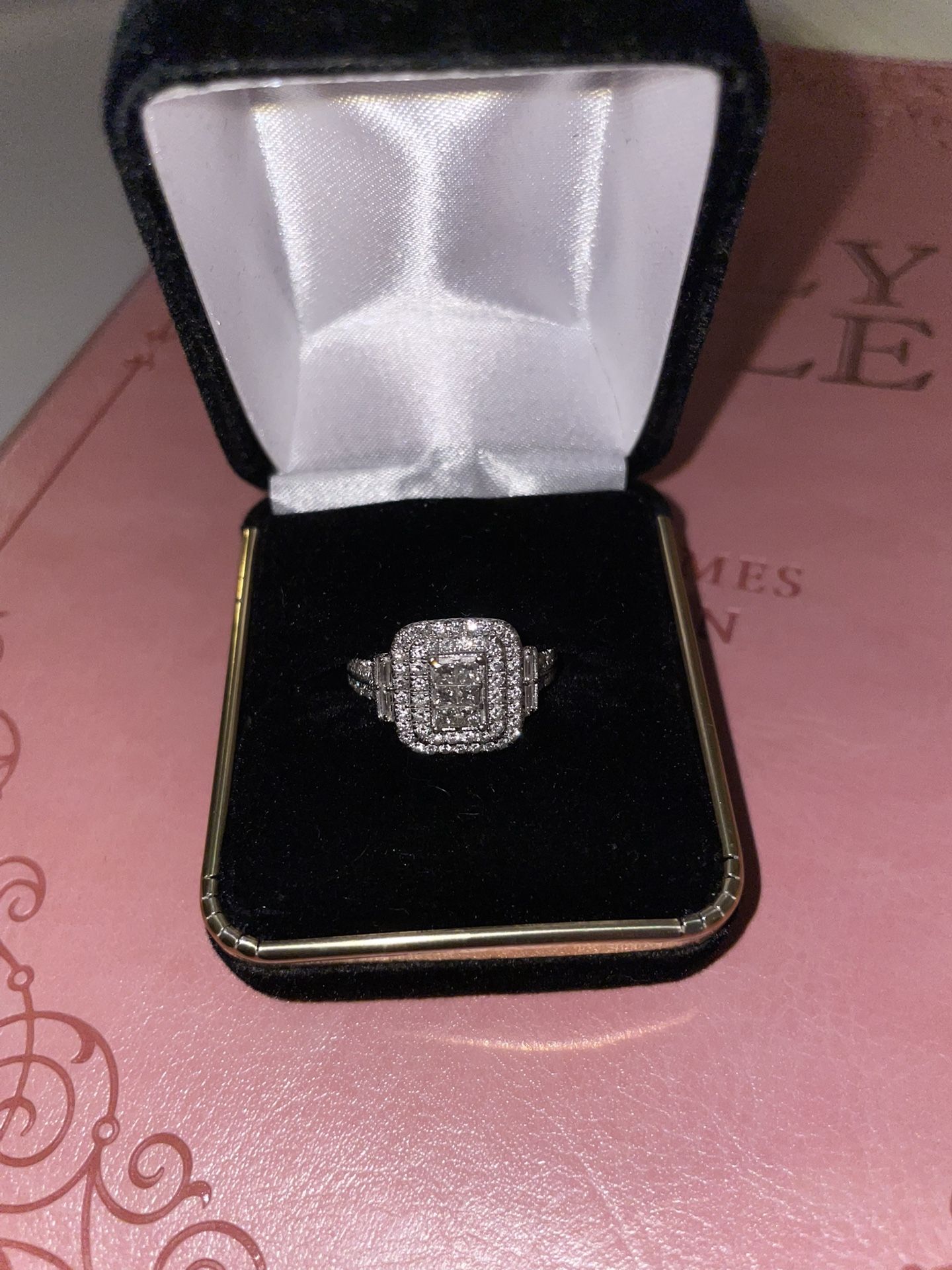 Diamond Double Halo Ring in 14K White Gold
