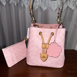 Coach powder pink Rowan bucket
