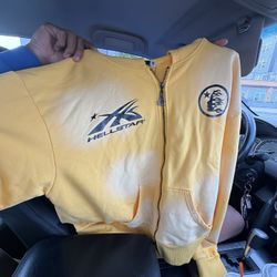Hellstar Yellow Gold Zip Up 