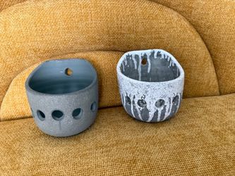 Set of 2 Candle Holders Ceramic Wall-Mount – Modern Boho Decor $5 each or 2 for $8