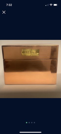 Lot Of 24 Make An Offer New Be Home  VTG Copper Recipe Box Tin Brass Mid Century Matte Finish Look 6" x 4" 