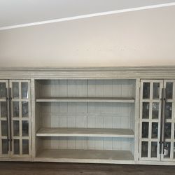 LARGE GRAY CABINET WITH SHELVING