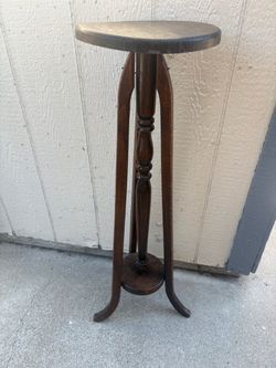 Vintage Tall Wooden Plant Stand Pedestal
