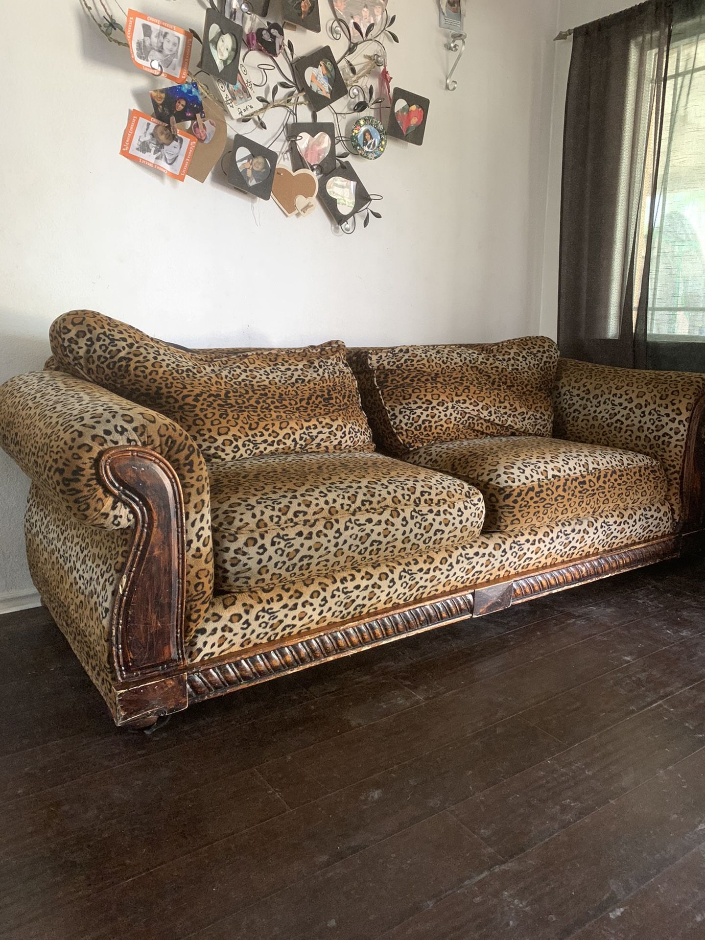 Set of Living Room Couches Leopard Print- couch and love seat. Used as