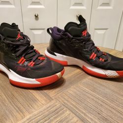 Jordan Zion 1 Men's Size 11.5 Black White Neon Crimson Shoes  / Sneakers