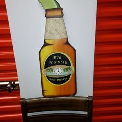 Wooden 5:00 Somewhere Beer Bottle Hanging