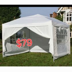 10x10 White Gazebo Wedding Party Tent Canopy With Windows &  Sidewalls -(FOR SALE)