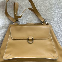 Franklin Covey Leather Bucket Bag 