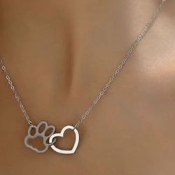 Cute Heart Shape Pet Necklace 394 Stainless and bracelet  - New  - See Other Items For Discount 