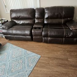 Leather Sofa Power Recline