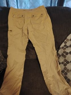 Cute Cargo Stretch Pants With Ties On Bottom 
