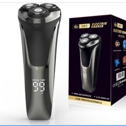 3-3 Electric Razor for Men, 4D Rotary Shaver, IPX7 Waterproof, Wet/Dry Use, LCD Display, Fast Charging (2PCS
