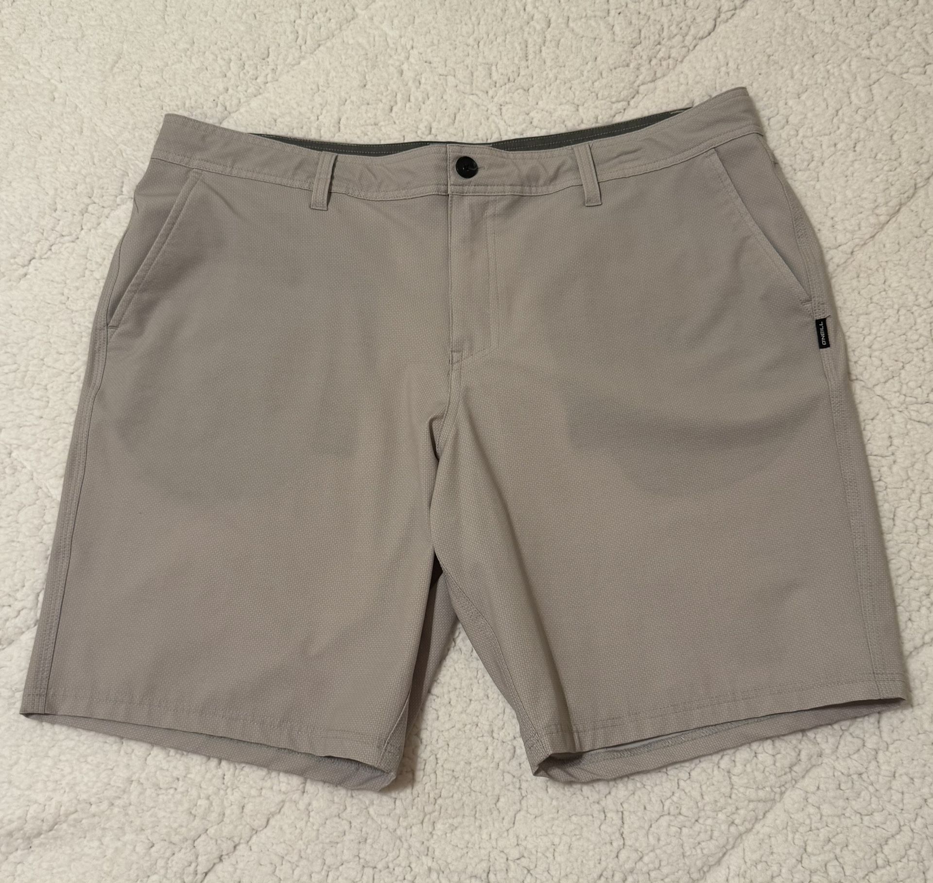 O’Neill Mens Hybrid Shorts Beige Size 40 Performance Flat Front Pockets