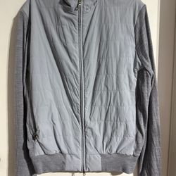 Peter Millar Wool Hybrid Jacket Men's Large Slim Full Zip Crown Crafted Gray