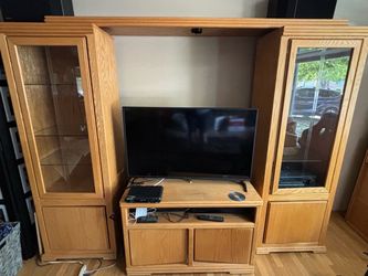 Oak entertainment center
