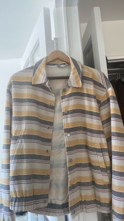 Zara Men Pastel Stripe Bomber Jacket Men's Size M