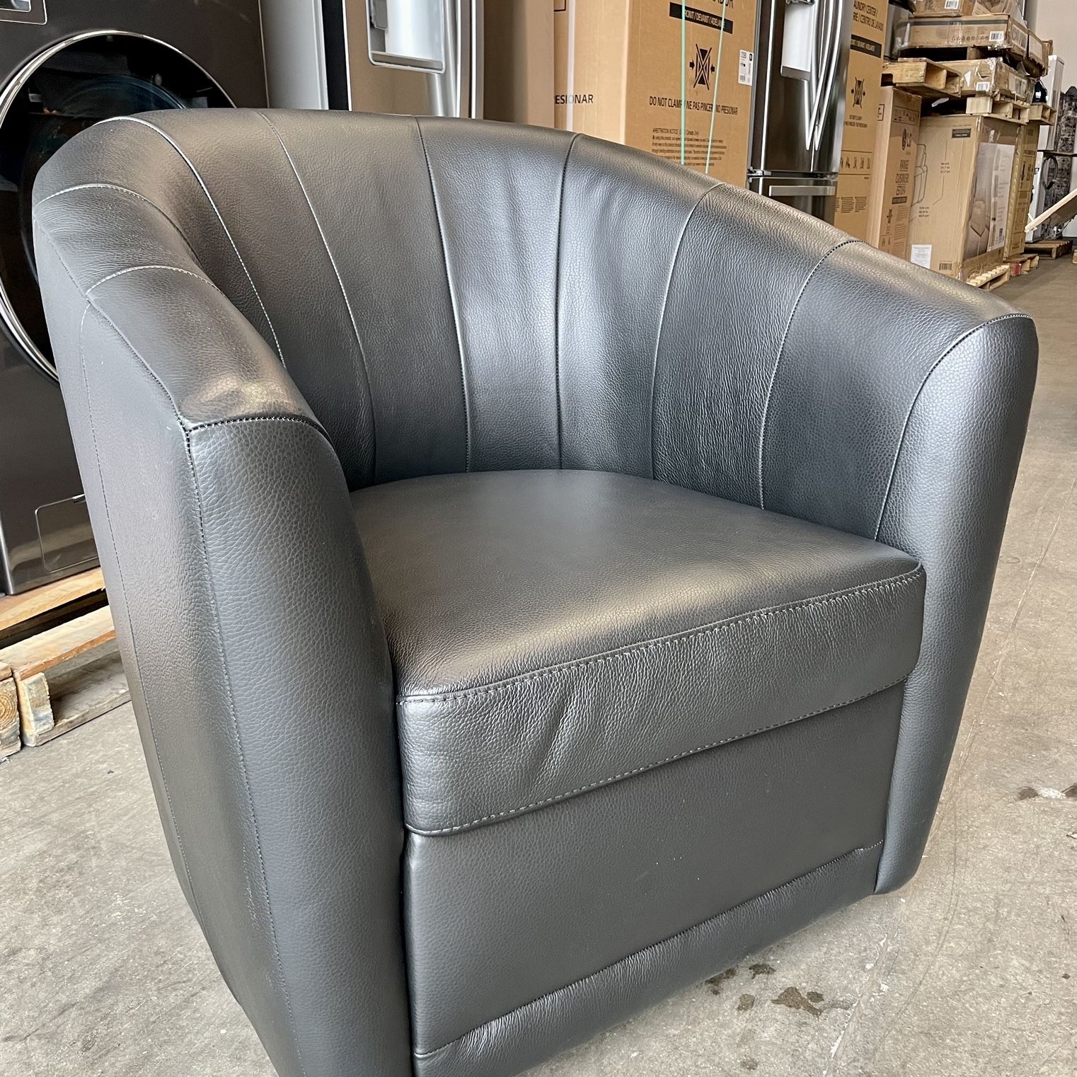 cora leather swivel chair