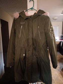 Bebe Women's Jacket With Fox Hood