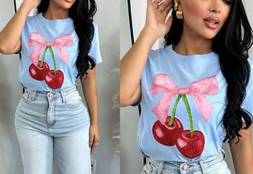 Blue cherry blouse (medium)