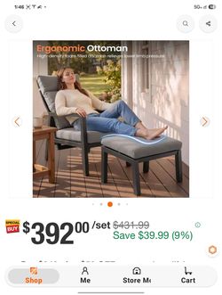 Outdoor Lounge Chair and Ottoman Set