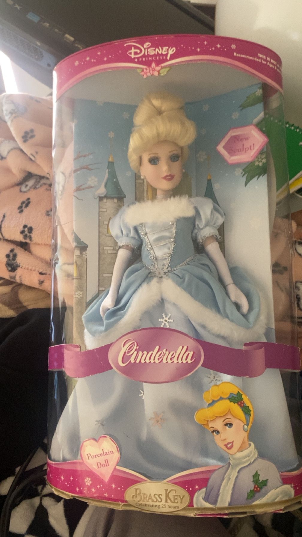 Glass Christmas Cinderella Doll 