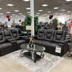 Power Reclining Sofa And Love Seat In Stock For Immediate Delivery 