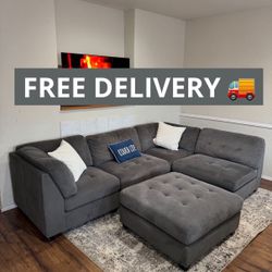 Gray Modular Sectional Couch 🛋️- FREE DELIVERY 🚚 