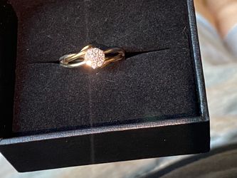 10k diamond engagement ring (gold and silver)