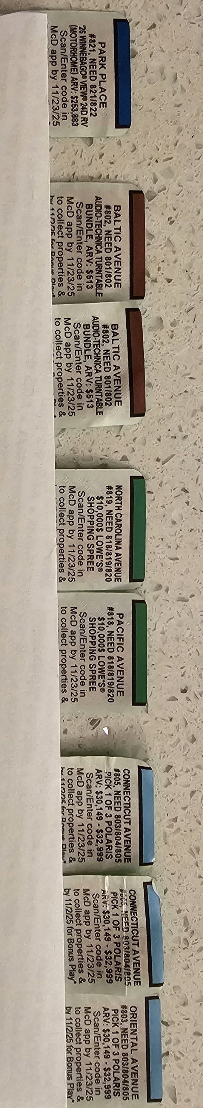 McDonald's Monopoly Game 
