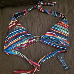 Striped Ombre Halter Swim Top