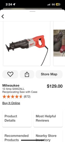 Milwaukee 12 Amp SAWZALL Reciprocating Saw with Case