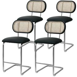 26in Rattan Back Barstool Set Of 4 