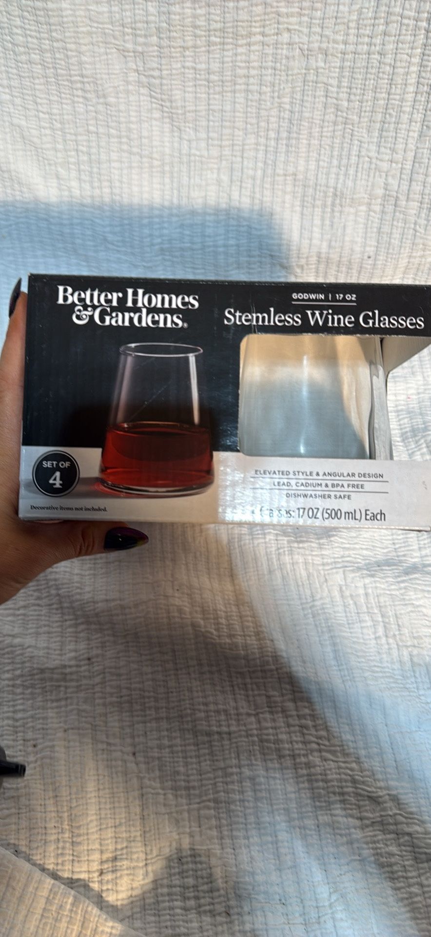 Stemless Wine Glasses 4 Pieces 