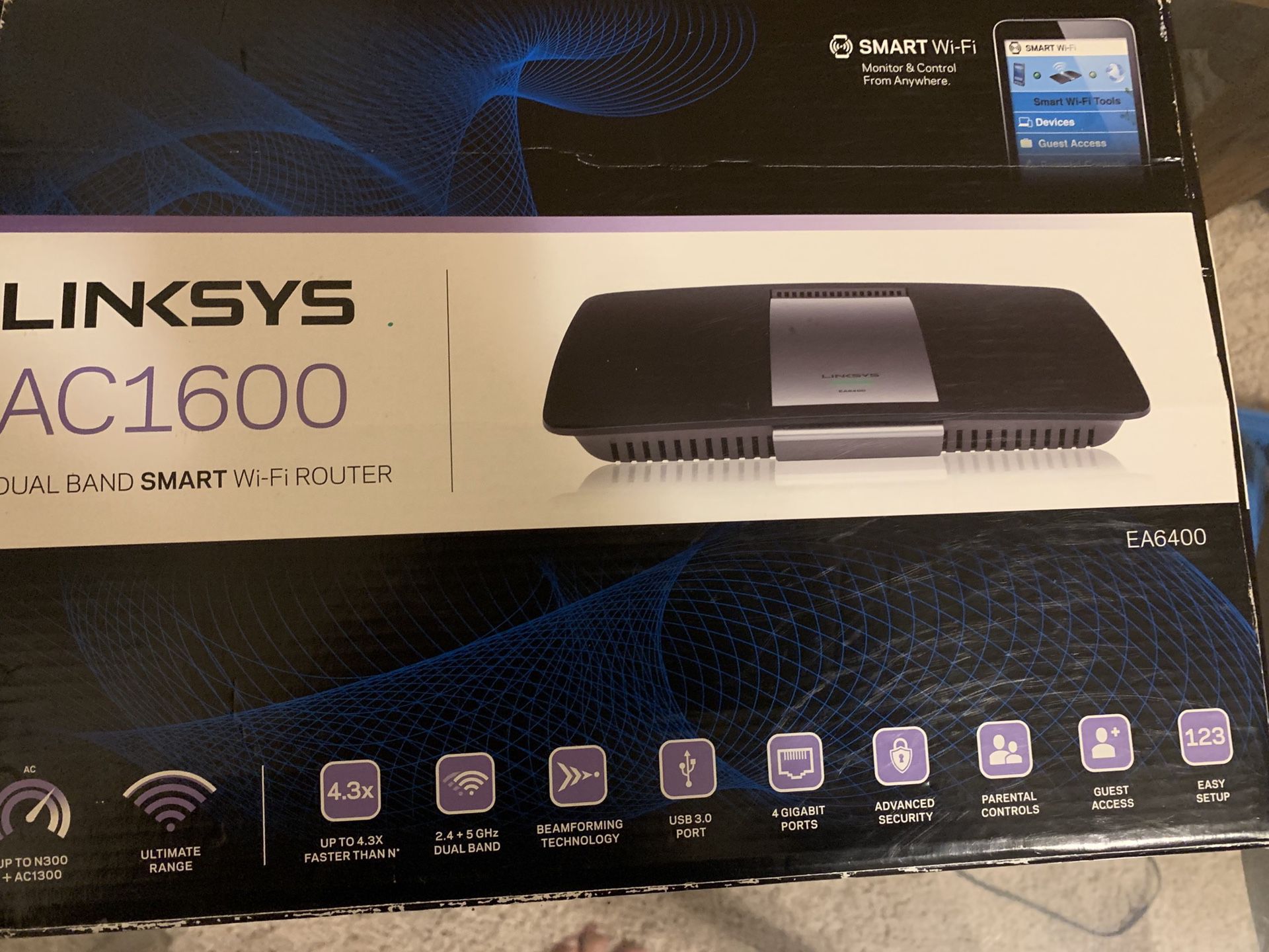 LinkSys AC1600 Smart WiFi Router