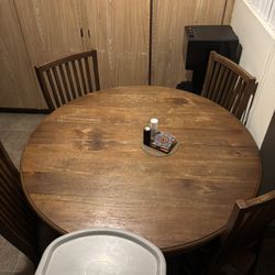 Wood Table With 4 Chairs 