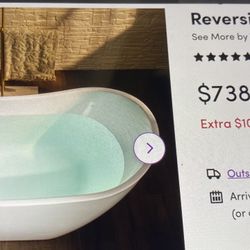 Freestanding Soaking Bathtub (Wayfair) 59x28 $300