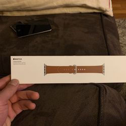 Brand new never used Leather stainless steel buckle