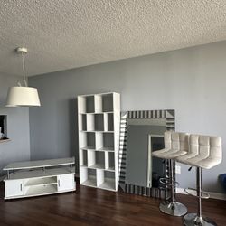 Mirror Tv Stand Bookshelf Barstool 