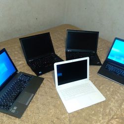 5 Laptops  For Sale Dell Toshiba IBM Aple