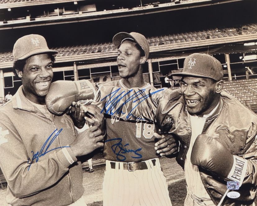 Mike’s Tyson Dwight Gooden & Darryl Strawberry Signed Mets Framed 16x20 Photo (JSA & Tyson)