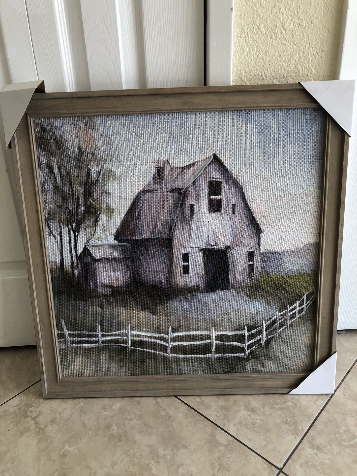 Wall Art Paper on Wood Barn 24x24 NEW