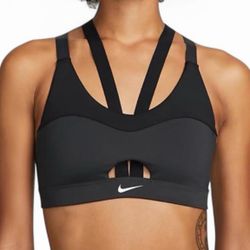 Nike womens dri-fit indy light support strappy cutout sports bra