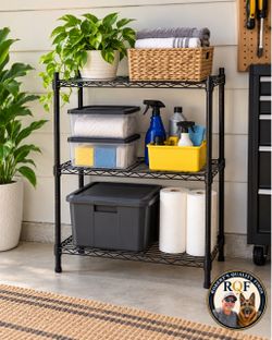 Black 3-Shelf Wire Storage Rack